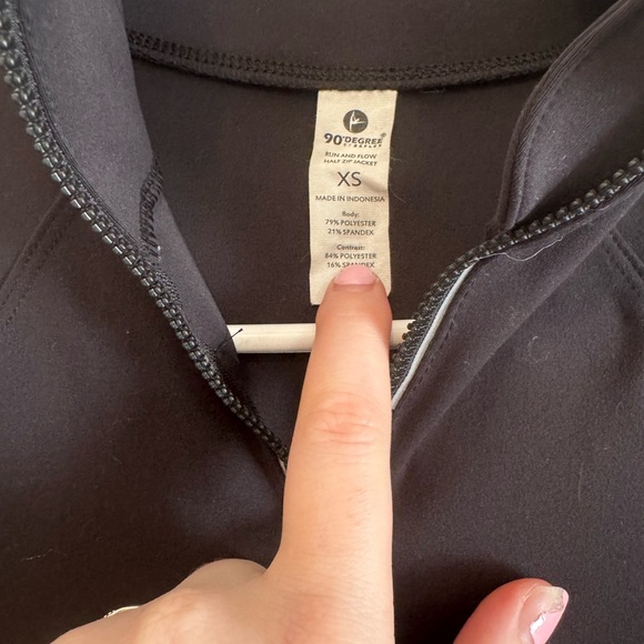 90 Degree By Reflex Black Zip-Up Sweatshirt - Picture 2 of 3